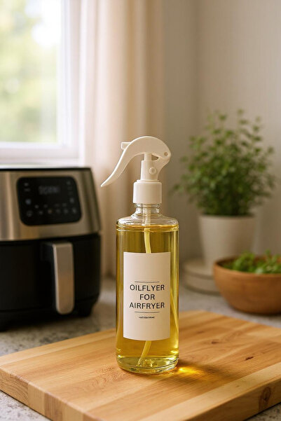Frolde Airfryer İçin Püskürtmeli Sprey Cam Şişe Yağdanlık Zeytinyağı Sirke Yağ Püskürtücü 250 ml