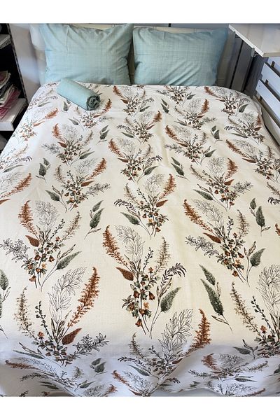 ŞENER HOME Başak Patterned Sheet Elastic Double Pique Set