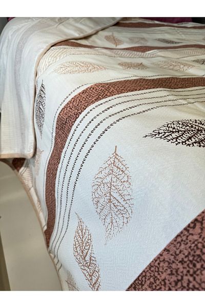 ŞENER HOME Leaf Pattern Printed 150X240 Cm. Single Single Pike