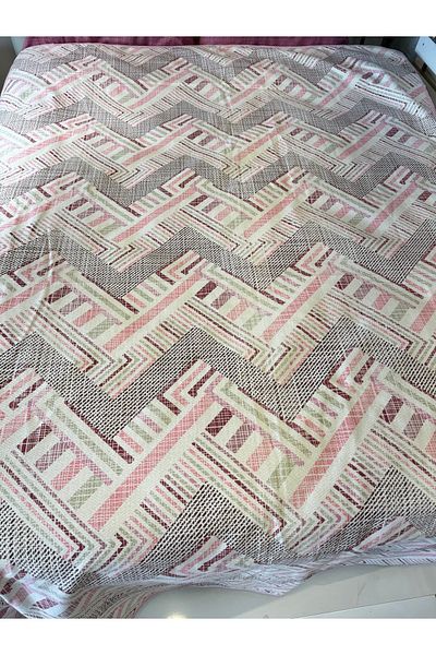ŞENER HOME Meander Pattern Printed 200X240 Cm. Double (Battal) Single Pike