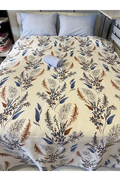 ŞENER HOME Başak Patterned Sheet Elastic Double Pique Set