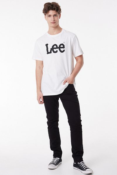 Lee Ελαφρύ μπλουζάκι SS Wobbly Log Beyaz Erkek Kısa Kol