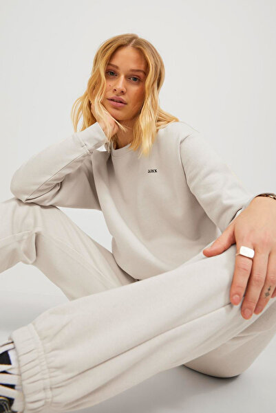 JJXX Round Neck Printed Ecru Women's Sweatshirt 12223962