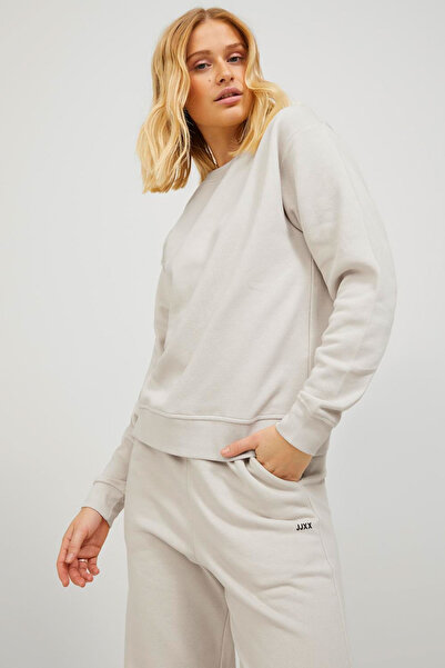 JJXX Round Neck Printed Ecru Women's Sweatshirt 12223962