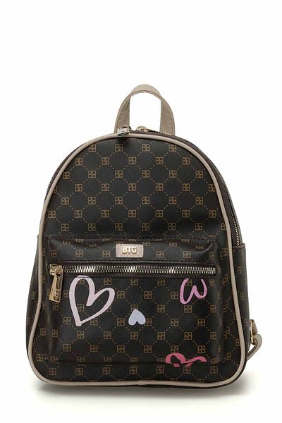 Butigo Γυναικείο σακίδιο πλάτης MNG HEART BSK SRT 4PR BROWN MULTI