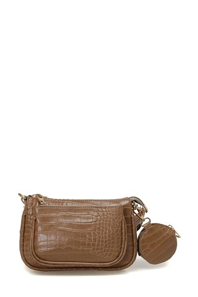 Butigo Γυναικεία τσάντα χιαστί KRK TWIN CPRZ 4PR Tan