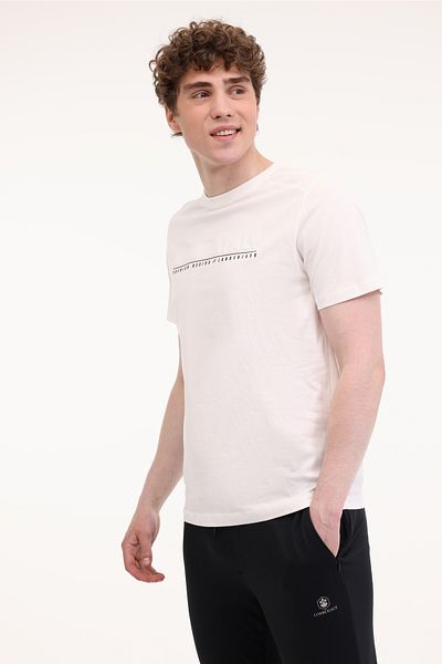 lumberjack ML SONO 11ITL615 5FX Weiß Erkek Kısa Kol T-Shirt