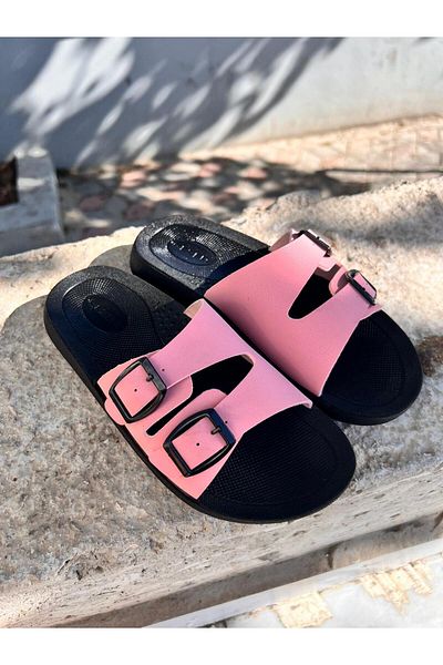 Minamoda Gzr Women's Double Buckle Slippers Soft Sole Women's Slippers