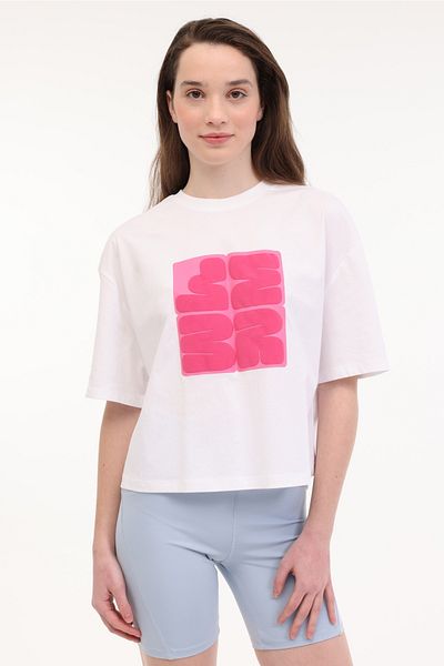 lumberjack WL WHITE 11SS9091 5FX Ecru Damska koszulka z krótkim rękawem