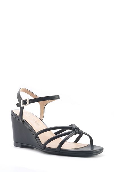 Nine West Jorgia 5Fx Black Women's Wedge Heel Sandals