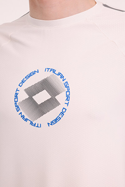 Lotto T-shirt M-NETHA UKOL TEE 5FX Ekru Erkek Uzun Kol