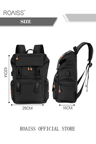 ROAISS Men's Large Capacity Double Shoulder Backpack for School Travel