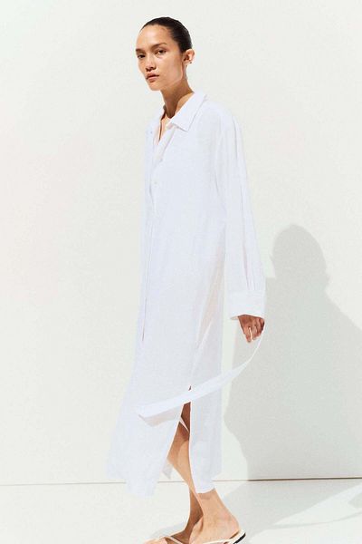 H&M MAMA Linen-blend shirt dress
