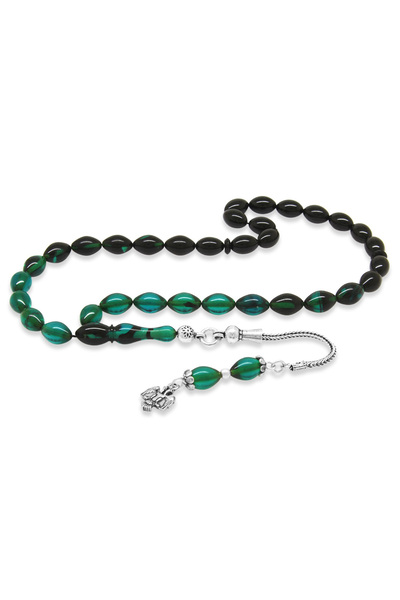 Tesbihane 925 проба срібний браслет з бахромою, турецький бірюза, бурштин