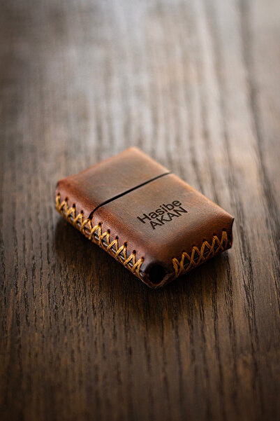 Hi Leather Kişiye İsme Özel El Yapımı Hakiki Deri Kılıflı Çakmak Özel Babalar Günü