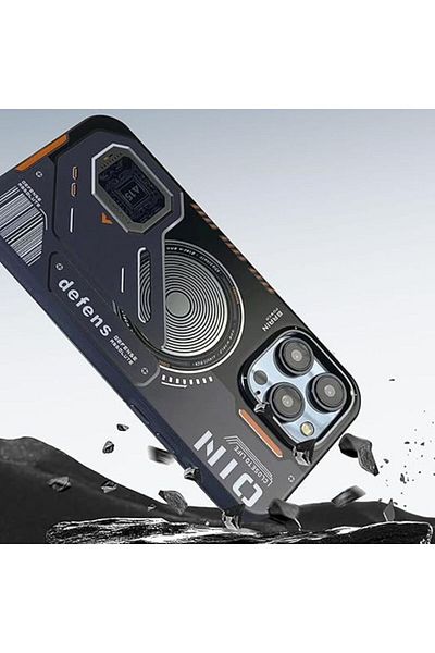 Gtech Carcasă de telefon Cyberpunk / Sci-Fi, G-Tech, compatibilă cu Apple iPhone 16, compatibilă cu MagSafe, neagră