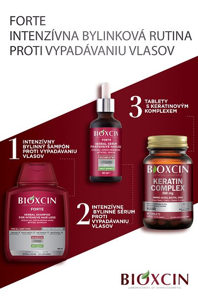 Bioxcin Forte Bylinný šampón proti vypadávaniu vlasov 3x300 ml Kúp 3 za 2 (PRE VŠETKY TYPY VLASOV)