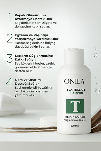 Onila 200mlHerbal Care Shampoo - Anti-dandruff and Spill (teaTREEOil)