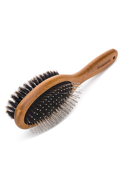 True Love Medium Bamboo Cat-Dog Comb and Brush