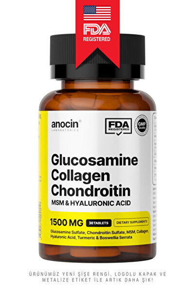 anocin Glucosamine Chondroitin Msm Kolajen Curcumin Tablet 1500 Mg Glukozamin Kondroitin Collagen