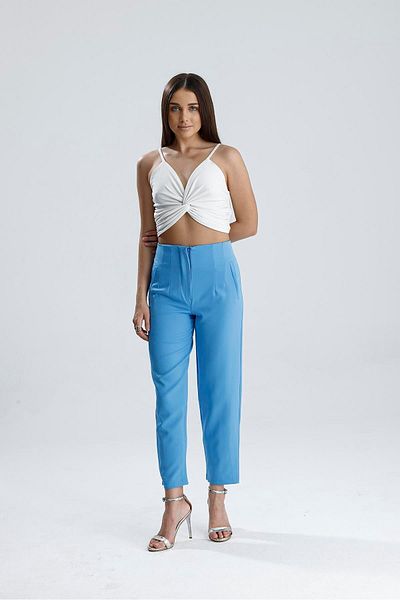 VAPUR TEKSTİL High Waist Pencil Atlas Fabric Trousers