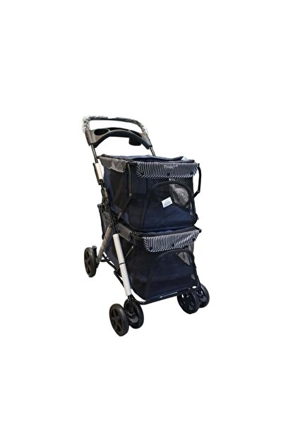 Tommy İki Katlı Evcil Hayvan Arabası 85x51x100cm Lacivert Max 10+10 Kg