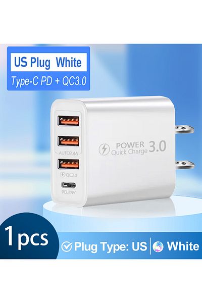 Choice Us White Type C Usb Quick Charger Cell Mobile Phone Power Fast Adapter For Iphone Samsung Xiaomi