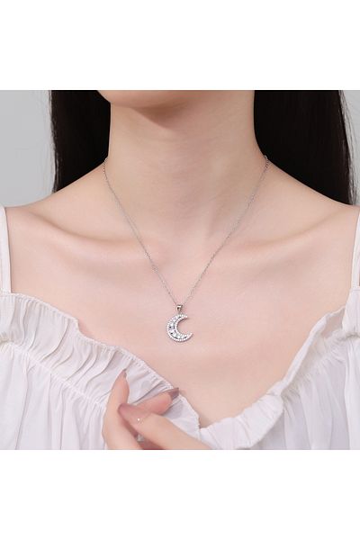 delis Pandantiv Argint 925, Jw1283, Model Semiluna, Placat Cu Rodiu