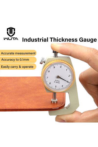 Choice WUTA Leather Thickness Gauge Measuring Tools 0-10mm/0.1mm dial Paper Meter Tester for Hollow Pipe...