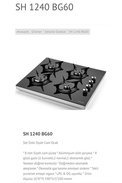 Eminçelik Ec_sü 1240 B60 Set Üstü (TEZGAHÜSTÜ) Gri Cam Ocak Sancak Alimer