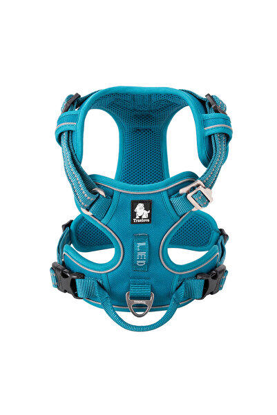 True Love Alüminyum D-halkalı, Ergonomik, Mavi Göğüs Tasması