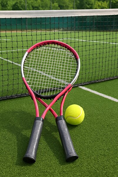 Leyaton Çocuk Tenis Raketi Seti 21 Inç 2 Raket 1 Top Çantalı Set Pembe