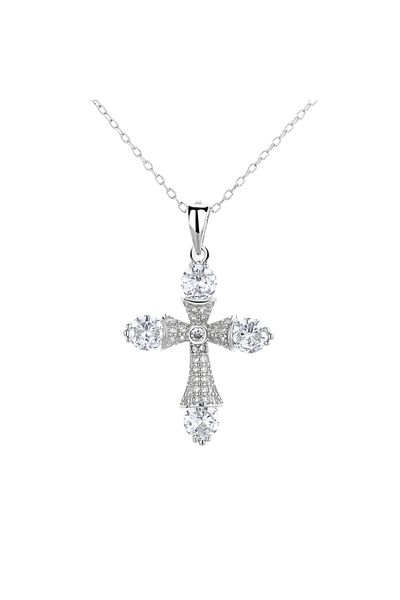 delis Pandantiv Argint 925, Jw1279, Model Cruce, Placat Cu Rodiu