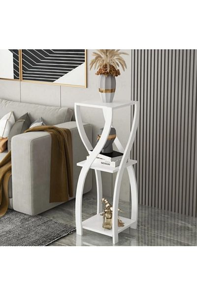 DAR Multifunctional shelving unit, sturdy and modern, with 3 shelves, white