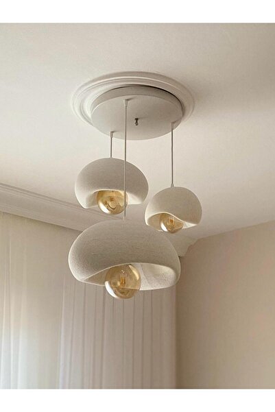Limon 3D Desing 3 Lü Sarkıt Avize Rustik 20-30-40 E27 Modern Avize Bohem Beton Görünüm (RUSTİK AMPUL HEDİYEDİR.!)