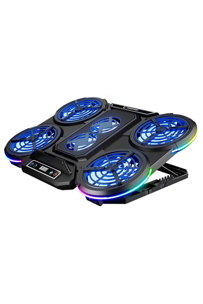 Rampage Cooler Laptop Prote R6, 6 Ventilatoare, 10 Moduri Iluminare Rgb, 17 Inch, Negru
