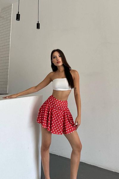 The Robi High Waist Polka Dot Shorts Skirt