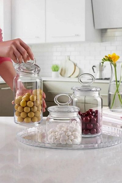 Paşabahçe Kitchen Slim 3-Piece Glass Jar Set 1130 Cc, 860 Cc, 575 Cc