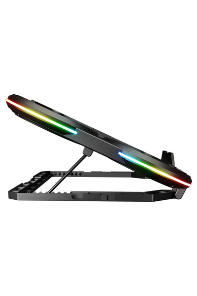 Rampage Cooler Laptop Prote R6, 6 Ventilatoare, 10 Moduri Iluminare Rgb, 17 Inch, Negru