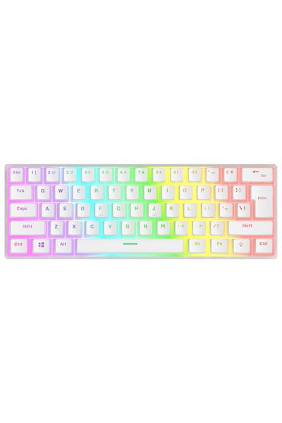 Rampage Mechanical Gaming Keyboard, Radiant K11, Red Switch, Full Keys Anti-ghosting, Pudding Keycaps, Usb-c