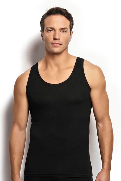 Jiber Men's Black Modal Cotton 2-Piece Tank Top 250