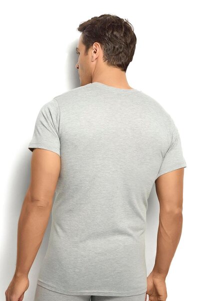 Jiber Men's Gray Melange Cotton Crew Neck Undershirt 111