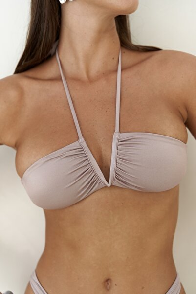 BOHEMAİ Μπικίνι λιλά με λεπτομέρεια με δέσιμο Bunga