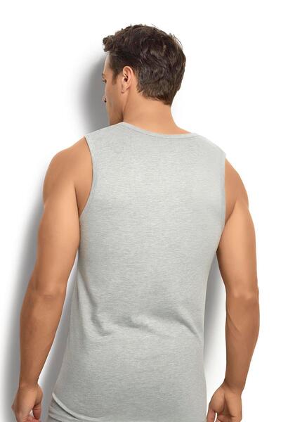 Jiber Men's Gray Melange Cotton Crew Neck Undershirt 114