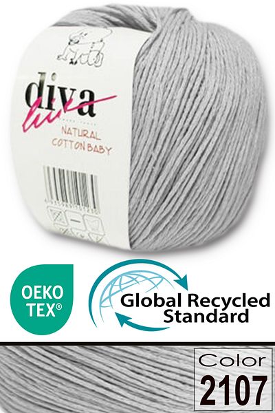 Diva İplik Premium Amigurumi Yarn Punch Soft Cotton 50 Gr Knitting Cotton Yarn Silver