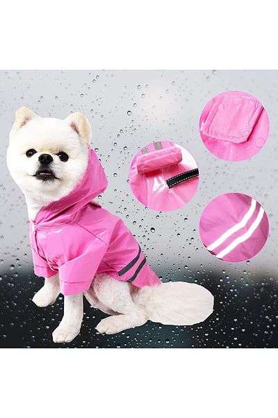 Nonbranded Pelerina de ploaie pentru câini/animale de companie, pisici sau alte animale, reflectorizantă, cu glugă, mărimea L