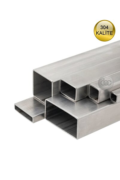 abcpaslanmaz Profil 25x25x2mm Boy: 100cm Paslanmaz Çelik Kutu Profil Krom 304 Kalite