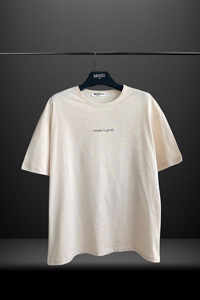 Mood Lab Men's Slogan Printed Basic Crew Neck T-Shirt