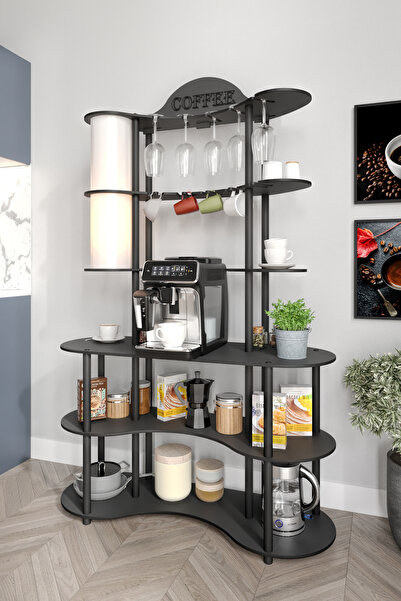 Genel Markalar BREW-BLISS MUTLU KAHVE KÖŞESİ-ÇOK AMAÇLI MUTFAK RAFI SİYAH-LAMBADER AYDINLATMALI