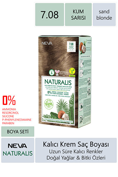 NEVA KOZMETİK Naturalis Saç Boyası 7.08 Kum Sarısı %100 Vegan